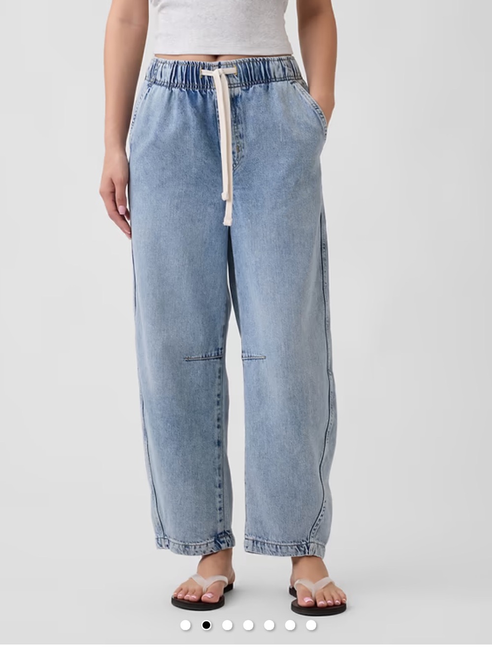 GAP Mid Rise SuperSoft Pull-On Barrel Jeans - NWOT - Picture 2 of 5